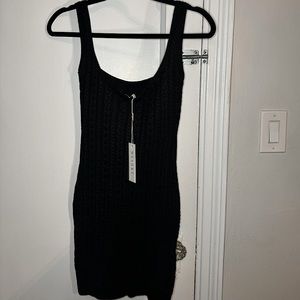 Cable Knit short black dress